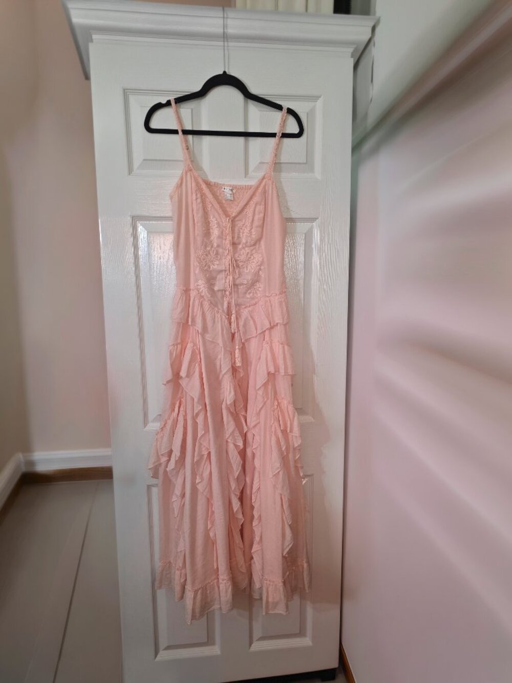 Lace Up Ruffle Maxi Dress - Picture 5 of 7